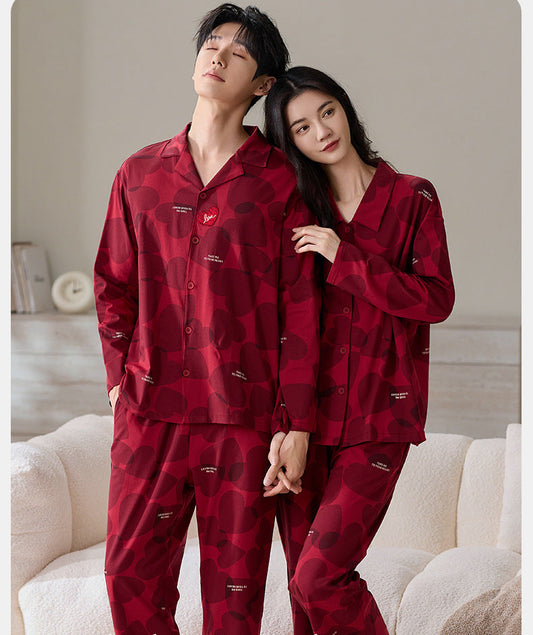 Matching Couple Pajamas Set – 100% Premium Cotton, Classic Button-Down Design