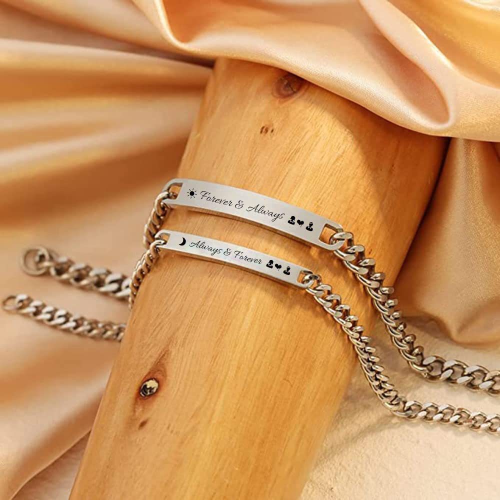 Always and Forever Promise Bracelets Gift for Couples