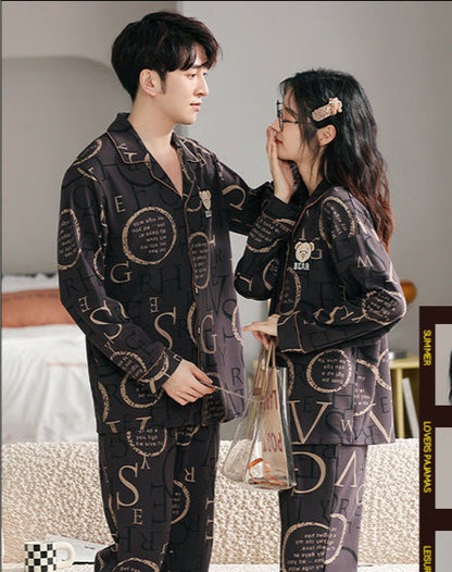 Bear Pure Cotton Pajamas Set for Couples