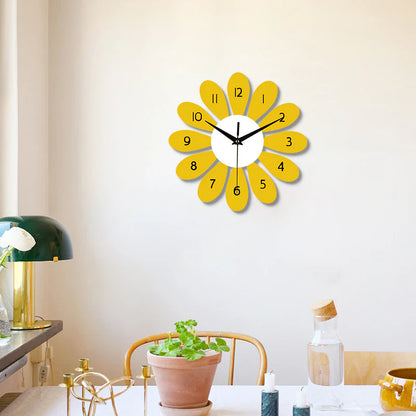 Silent Wall Clock – Nordic Sunflower, 30 cm