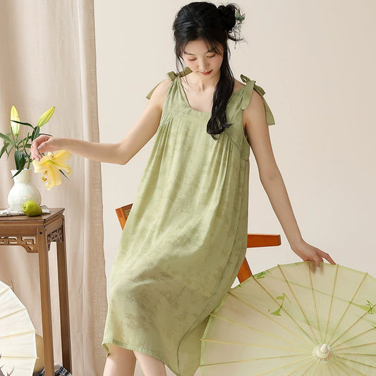 Sleeveless Long Nightwear Organic Cotton Summer