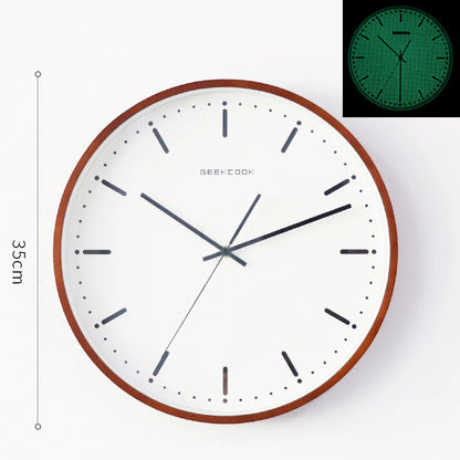 Minimalist Night-Glow Silent Wall Clock — 12" Metal & Glass