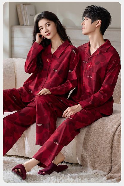 Matching Couple Pajamas Set – 100% Premium Cotton, Classic Button-Down Design