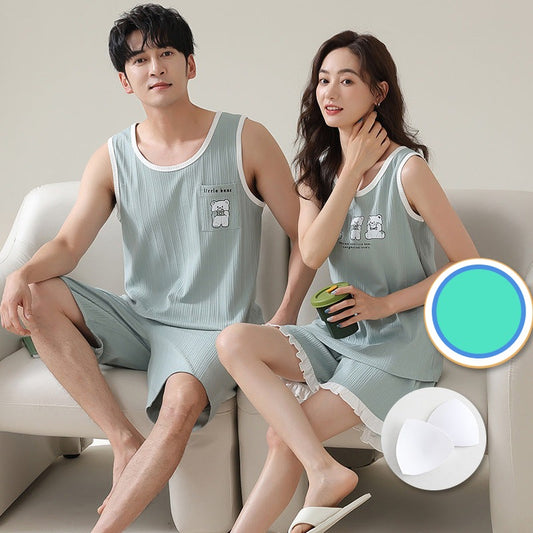 Couple Matching Sleeveless Pajamas Set