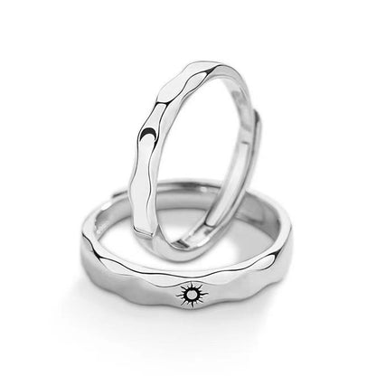 Sun and Moon Promise Rings Set for Couples