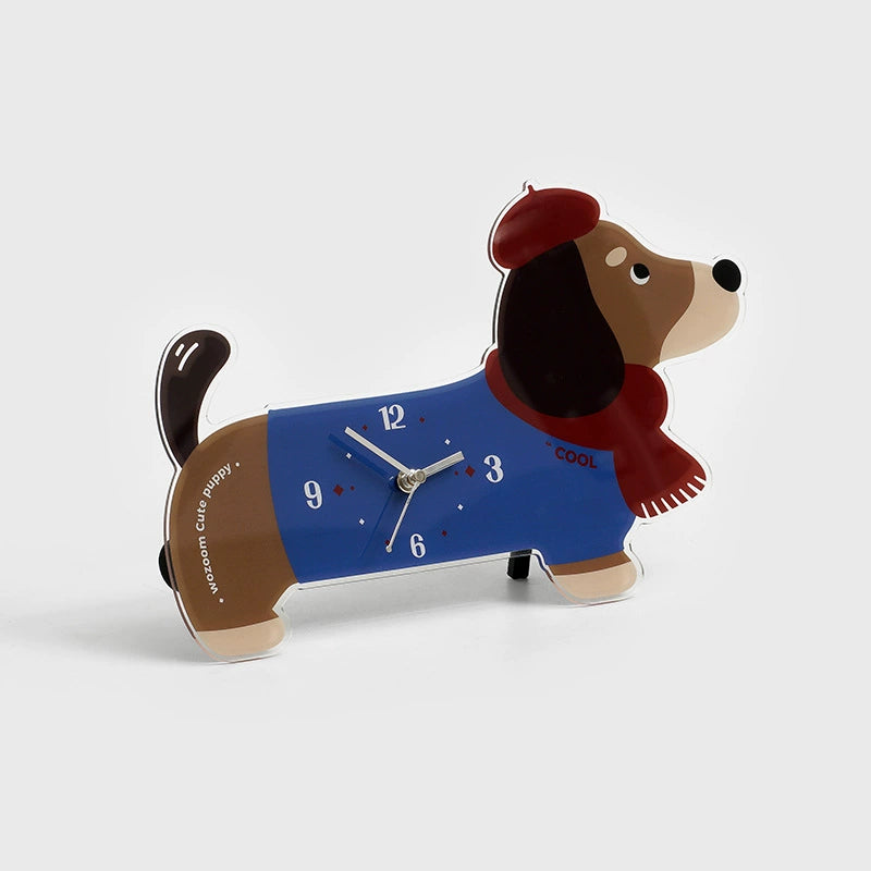 Silent Dachshund Acrylic Wall & Desk Clock