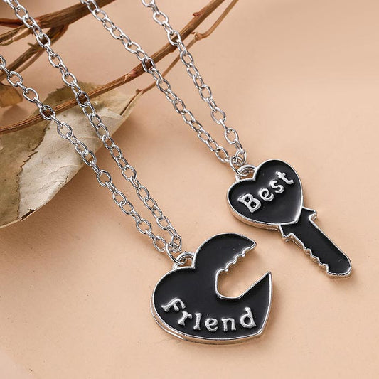 Best Friends Key Heart Necklaces Set for 2