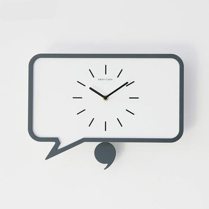 Minimalist Comma Pendulum Silent Wall Clock — 12" MDF & ABS