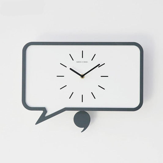 Minimalist Comma Pendulum Silent Wall Clock — 12" MDF & ABS