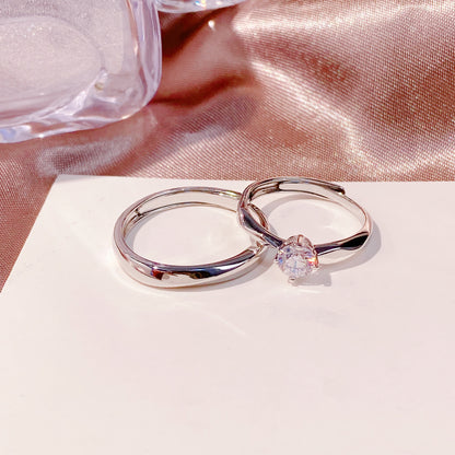 Custom Promise Rings Set for Couples Adjustable Size