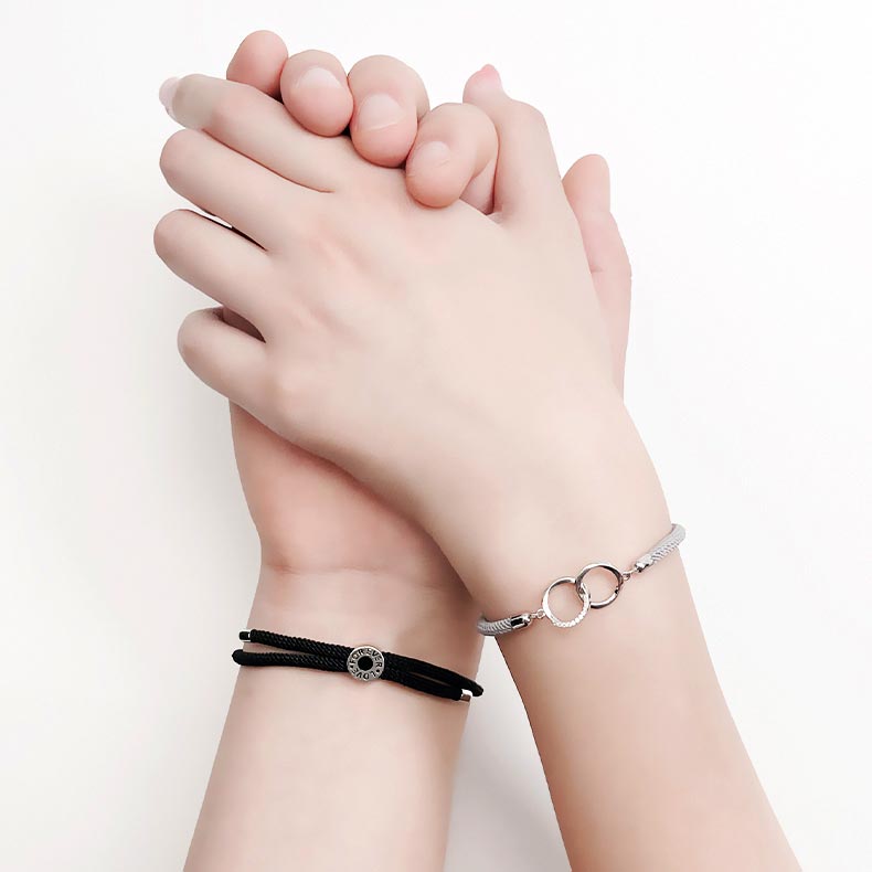 Forever Love Magnetic Charm Couple Bracelets Set