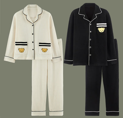 CozyBear Waffle-Knit Matching Pajamas