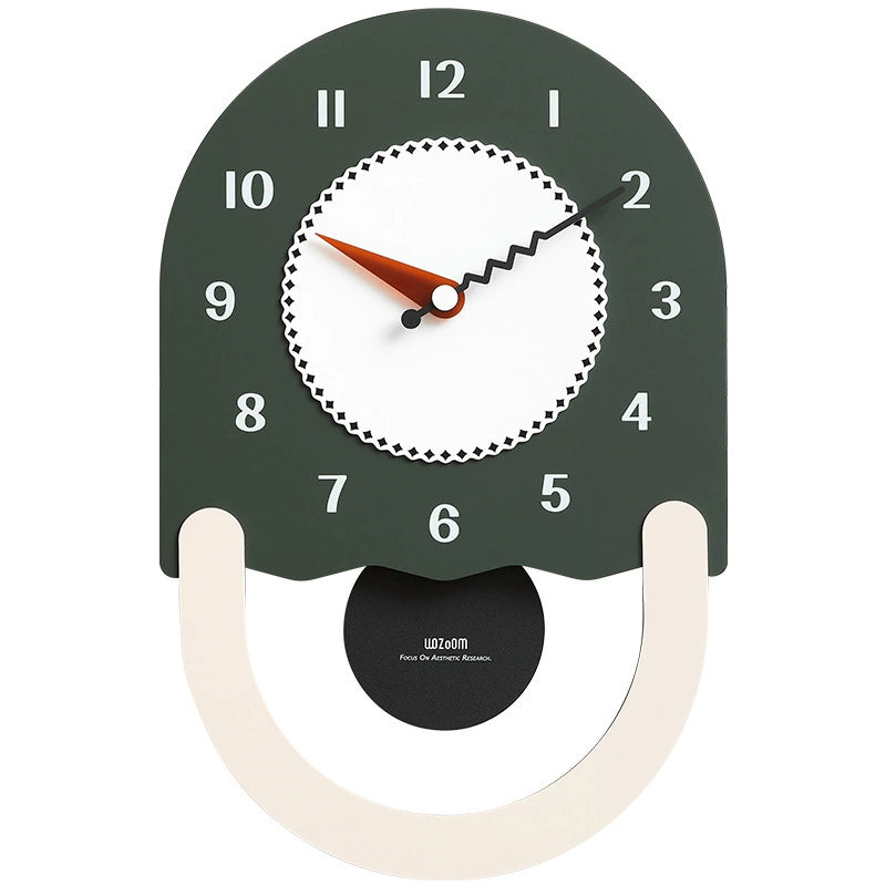 Modern Geometric Silent Pendulum Wall Clock