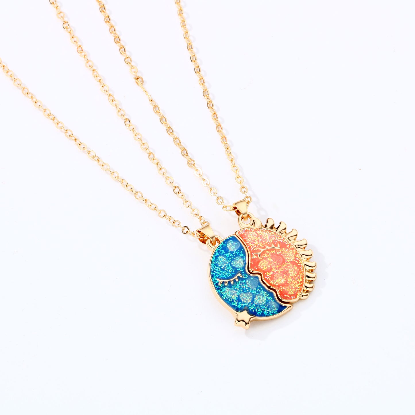 Sun and Moon Night Glow Friendship Necklaces Gift