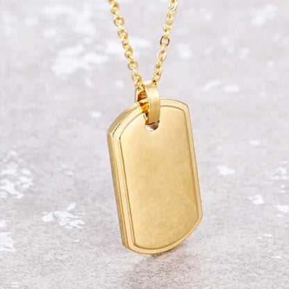 Engravable Army Name Tag Pendant Necklace