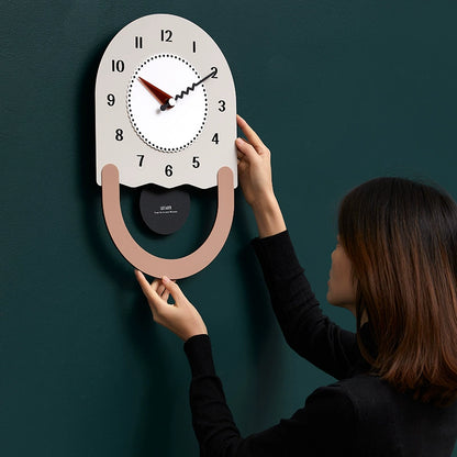 Modern Geometric Silent Pendulum Wall Clock