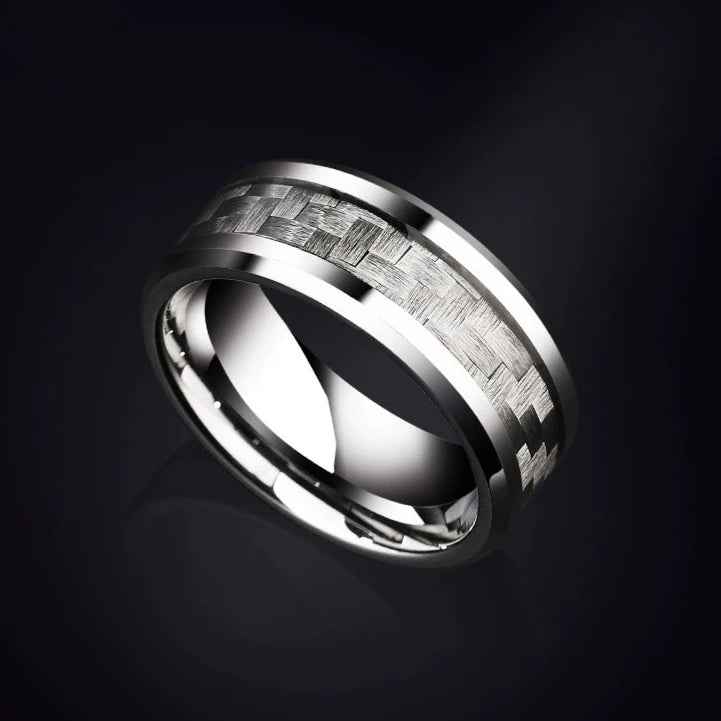 Engraved Mens Tungsten Wedding Band