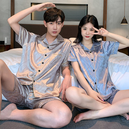 Matching Silk Summer Sleepwear Set for Couples