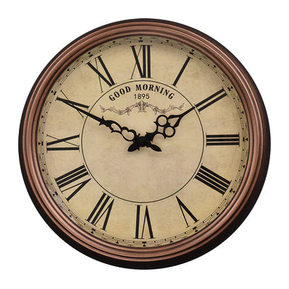 Rustic Tapestry of Time – Antique-Style Nordic Silent Wall Clock (13")