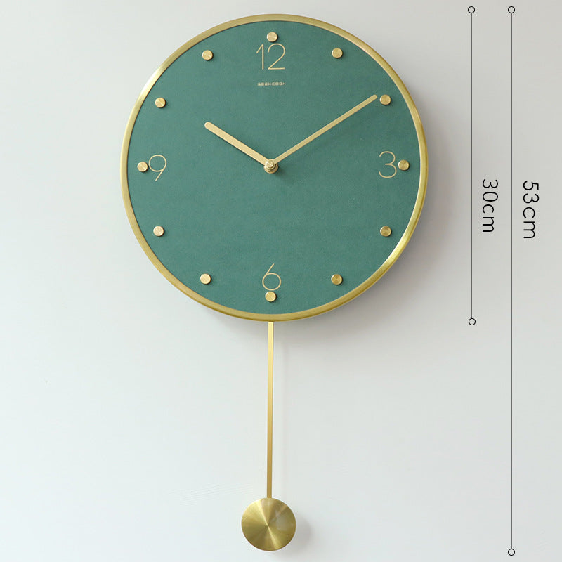 Natural Marble Pendulum Silent Wall Clock (12")