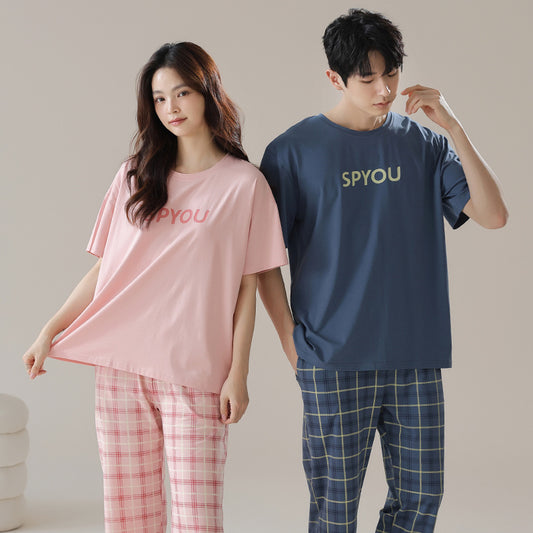 Plaid Pattern Matching Pajamas Set for Couples