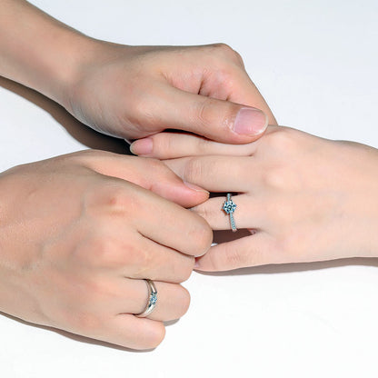 Engraved 0.8 Carat Diamond Promise Rings for Men and Women