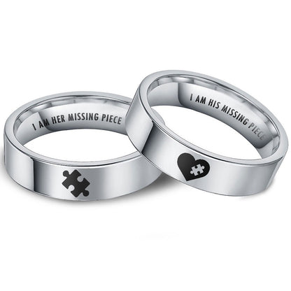 Matching Romantic Rings Set for Him and Her