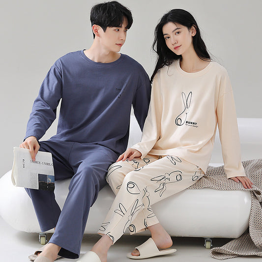 Pure Cotton Soft PJs Matching Sleepwear Set for Couples