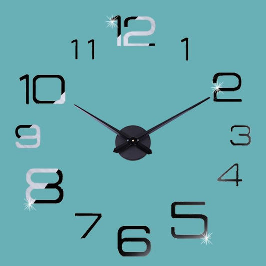 DIY Sticker Long Hands Wall Clock – Customizable & Silent Design