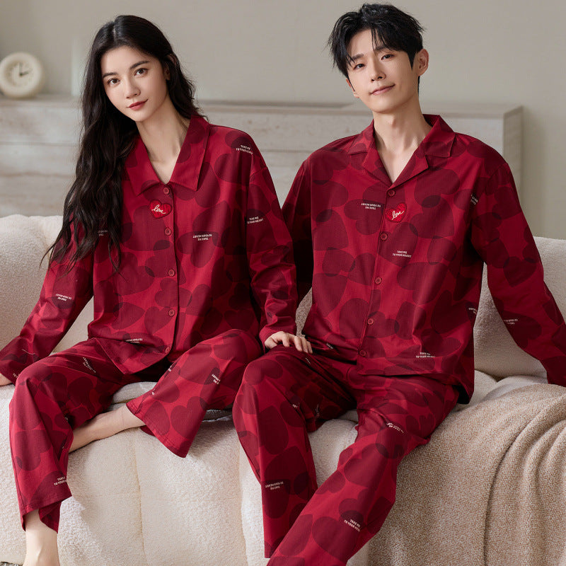 Matching Couple Pajamas Set – 100% Premium Cotton, Classic Button-Down Design