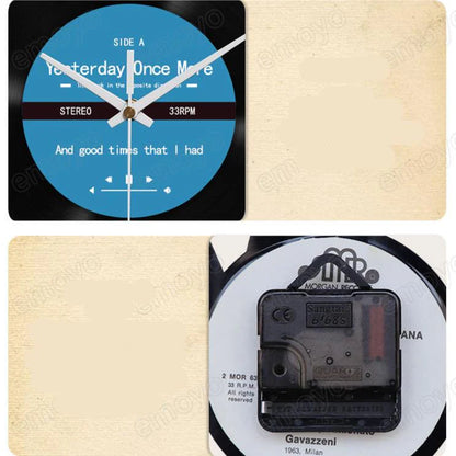 Reverse Vinyl Record Silent Wall Clock — 12" Retro