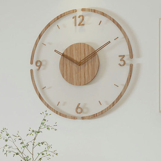 Real Wood Nordic Silent Wall Deco Clock 35cm