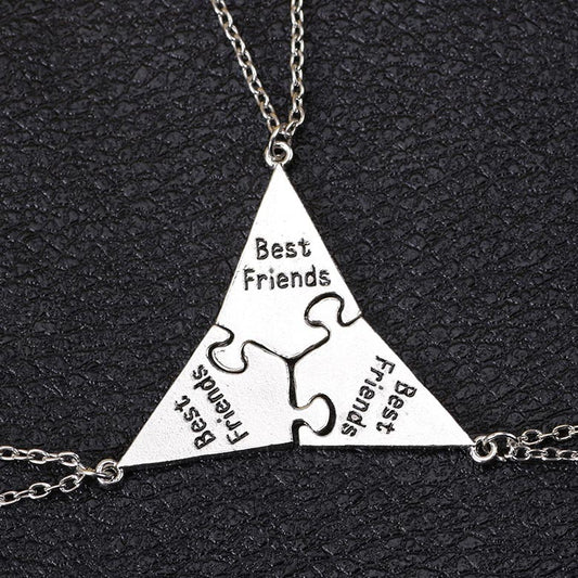 Best Friends Puzzle Necklaces Set for 3