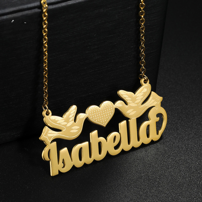 Love Birds Personal Name Necklace