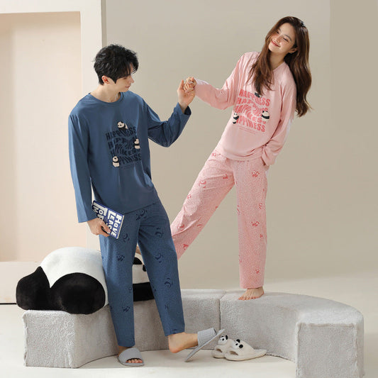 4-Piece Panda Asian Style PJs Set for Couples