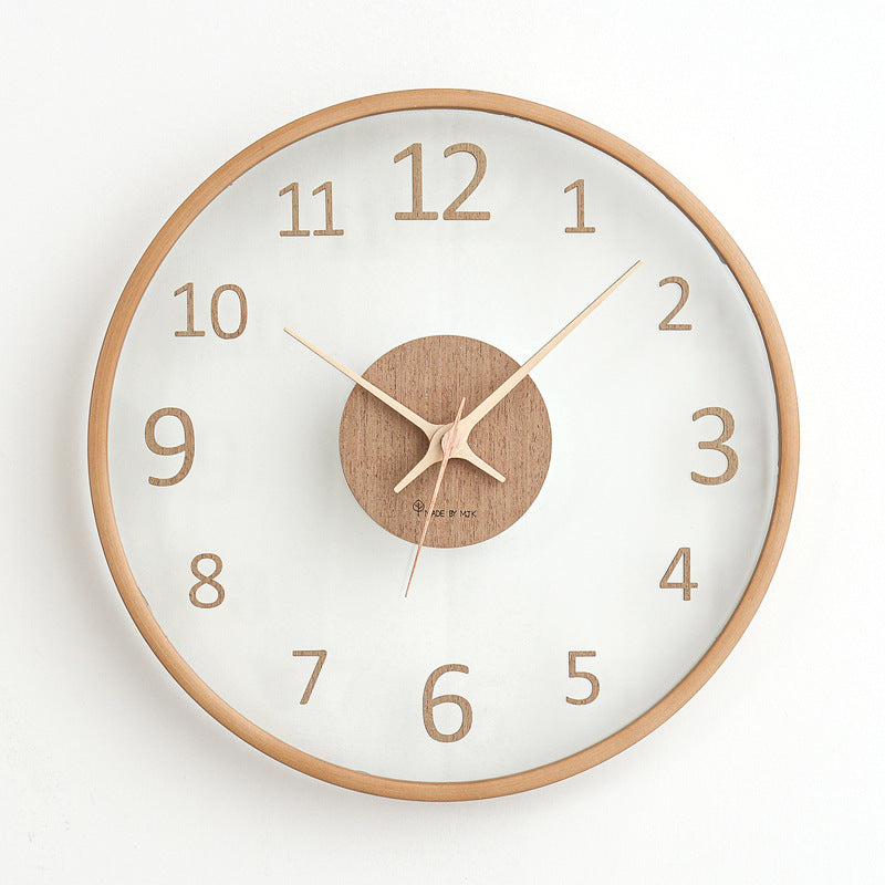 Leaf Hands Solid Wood Analogue Wall Clock (10")