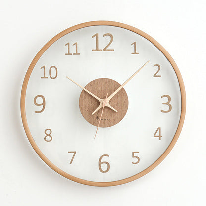 Leaf Hands Solid Wood Analogue Wall Clock (10")