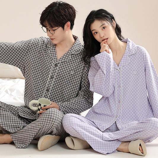 Couple Matching Pajamas Sleepwear Set Pure Cotton