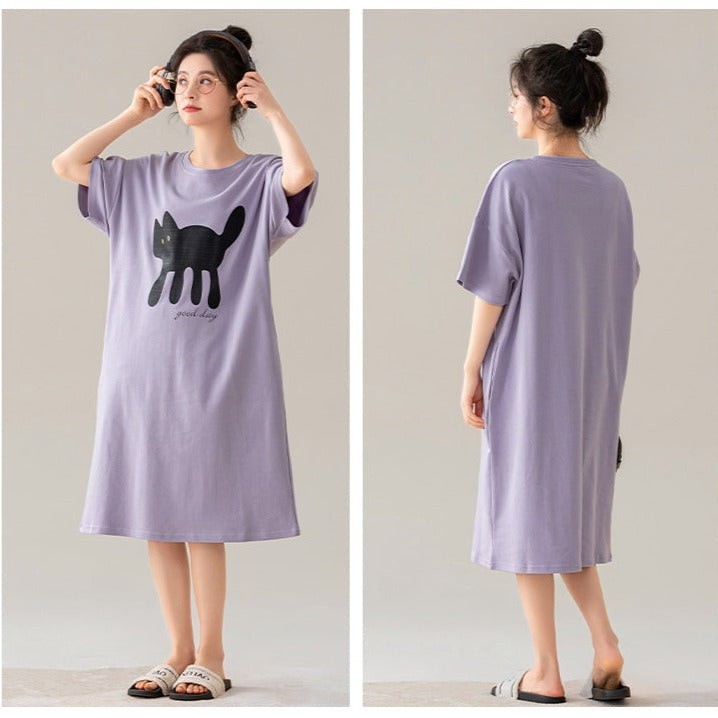 Black Cat Women's Sleepwear - 100% Cotton