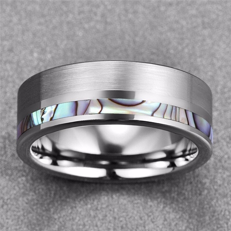 Custom Name Mens Wedding Band Tungsten