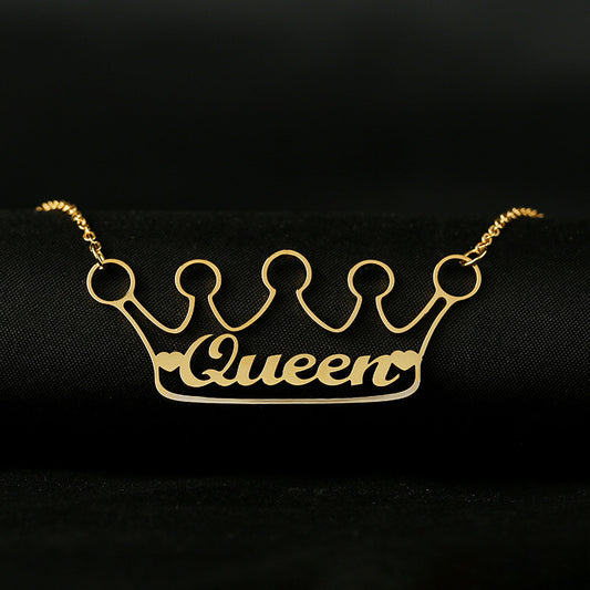 Crown Custom Name Necklace Gift for Wife