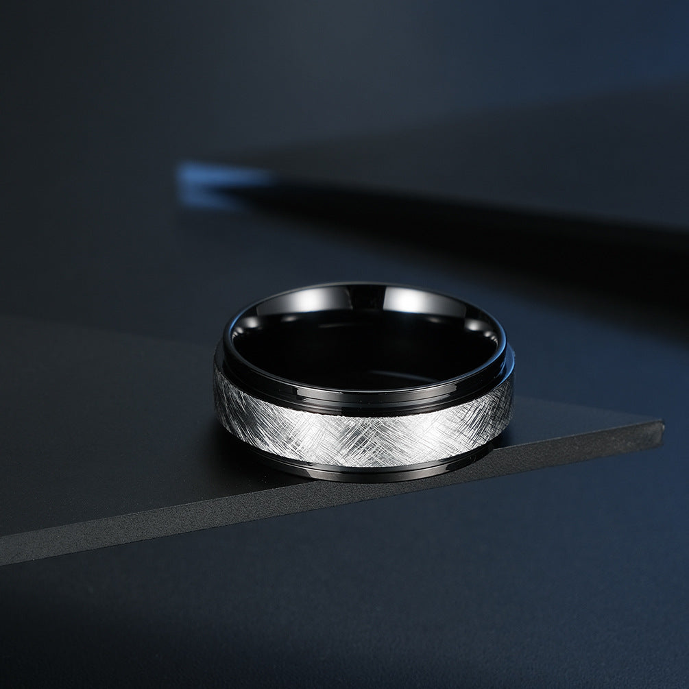 Custom Brushed fidget Spinner Mens Ring