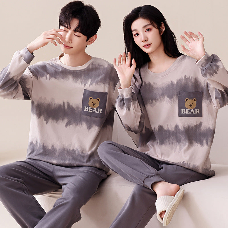 Cute Bear Matching Couple Pyjamas Set 100% Cotton