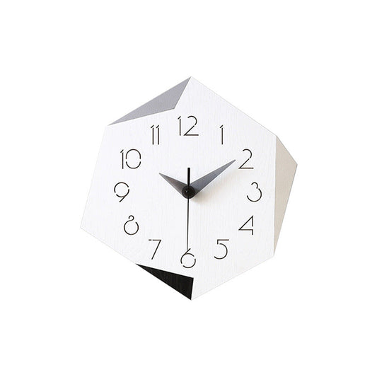 Creative Shaped Silent Wall Décor Clock – Unique Acrylic & Wood Design