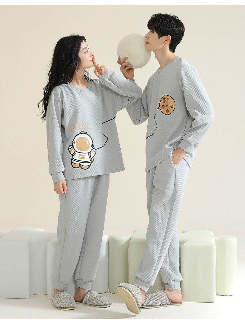 Matching Cotton Winter Couples Pajamas Set for Two