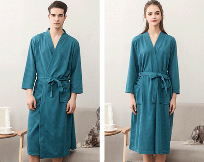 100% Thickened Flannel Matching Long Robe Set