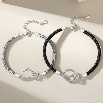 Locking Rings Couple Bracelets Set for Two