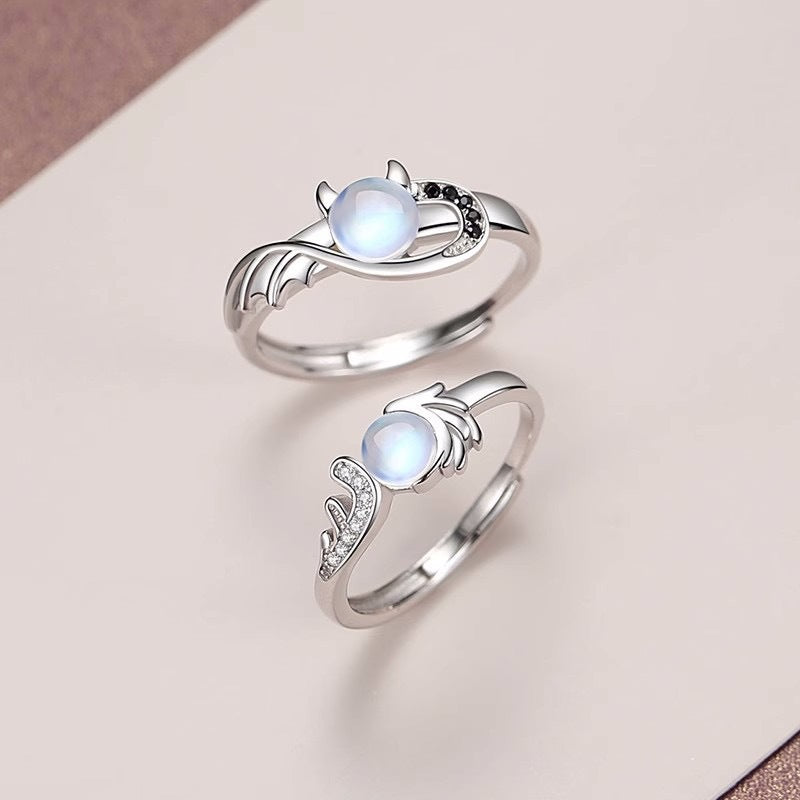 Angel and Devil Promise Rings for Girlfriend and Boyfriend