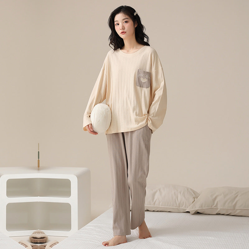 Two-Piece Cotton Pajamas Set for Women - 100% Cotton