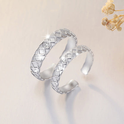 Sparkling Matching Wedding Bands Adjustable Size